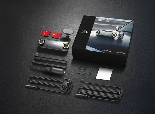 UltraDash Z4 Dual Lens 4K+4K HDR Dash Cam with WIFI GPS Front and Rear Bundle