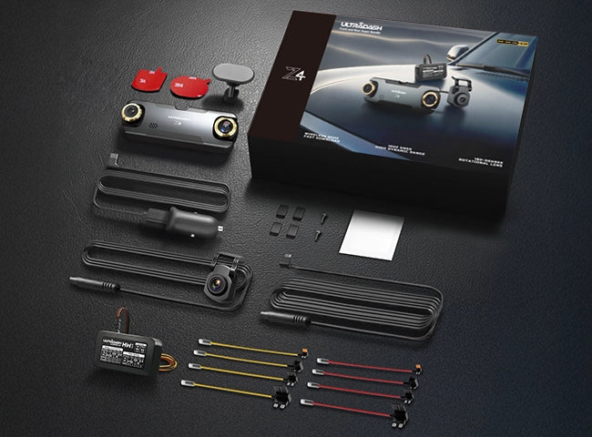 UltraDash Z4 Dual Lens 4K+4K HDR Dash Cam with WIFI GPS Super Bundle