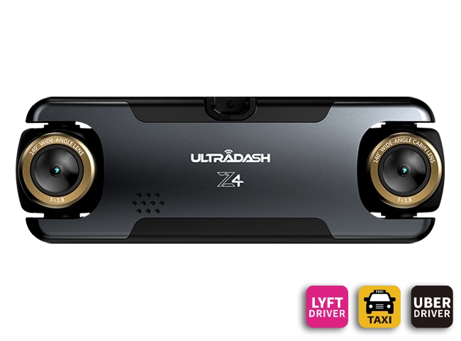UltraDash Z4 Dual Lens 4K+4K HDR Dash Cam with WIFI GPS for Taxi Uber Driver