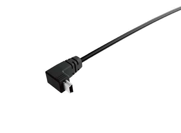 進階型電源供應降壓線套組HW1-B的單線彎頭MINI USB接孔適用於UltraDash C1和UltraDash Z3 行車記錄器